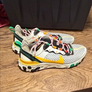 Nike Athletic Shoes - White, Yellow, Green, and Black